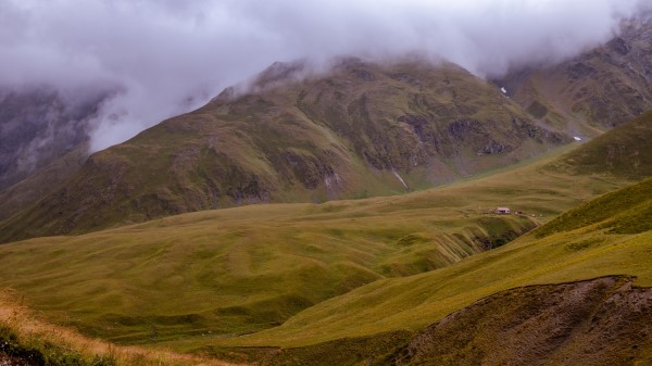 Mountains Hills Building Wallpaper