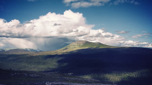 Mountains Hills Sky Clouds Wallpaper