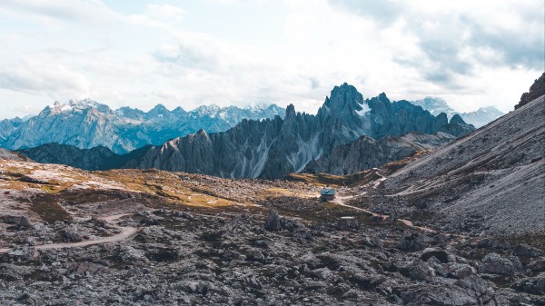 Mountains House Building Wallpaper