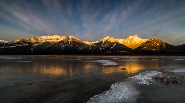 Mountains Ice Reflection Wallpaper