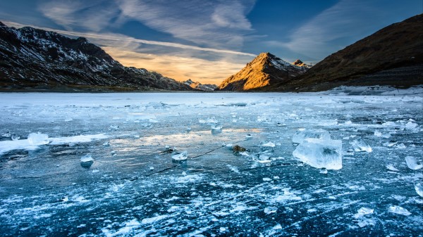 Mountains Ice Sky Wallpaper