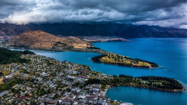Mountains Lake Aerial View Image Wallpaper