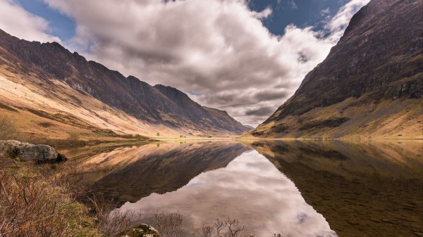 Mountains Lake Branches Wallpaper