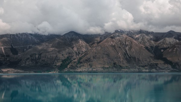 Mountains Lake Clouds Image Wallpaper