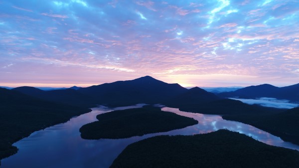 Mountains Lake Evening Sunset Wallpaper