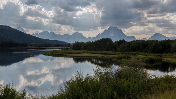Mountains Lake Grass Picture Wallpaper