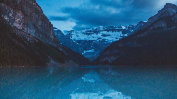 Mountains Lake Night Image Wallpaper
