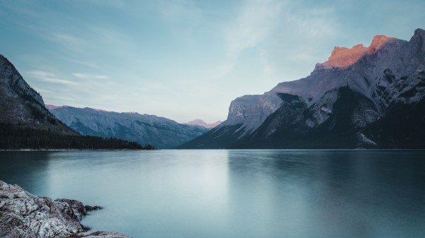 Mountains Lake Stones Wallpaper