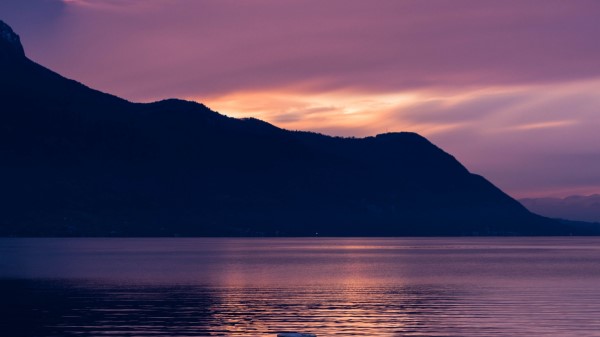Mountains Lake Sunset Picture Wallpaper