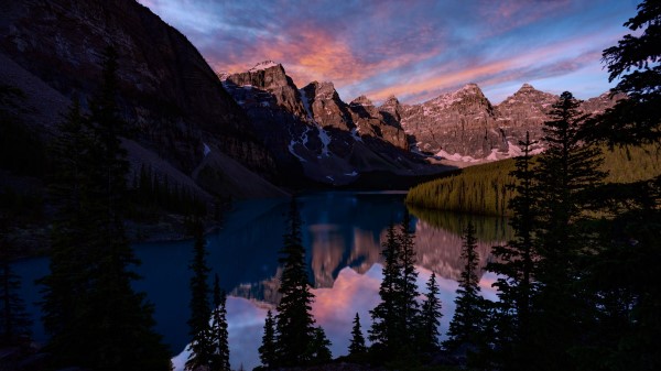 Mountains Lake Trees Photo Wallpaper