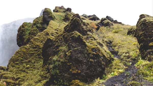 Mountains Moss Grass Rocks Wallpaper