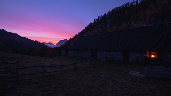 Mountains Night Sky Wallpaper