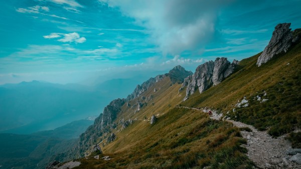 Mountains Path Rocks Wallpaper