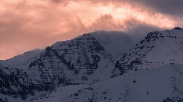 Mountains Peak Pink Wallpaper