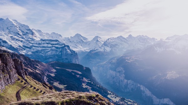 Mountains Peaks Aerial View Picture Wallpaper