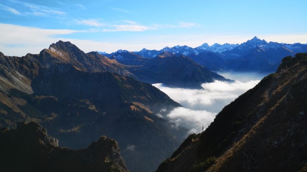 Mountains Peaks Aerial View Wallpaper
