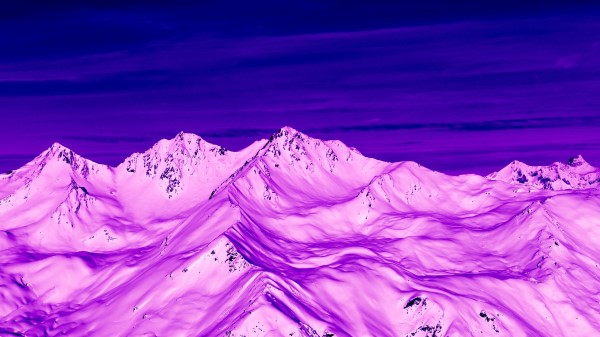 Mountains Peaks Aerial View Wall Wallpaper