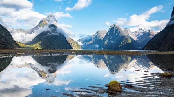 Mountains Peaks Lake Image Wallpaper