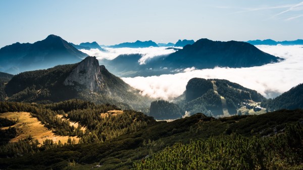 Mountains Peaks Rocks Wall Wallpaper