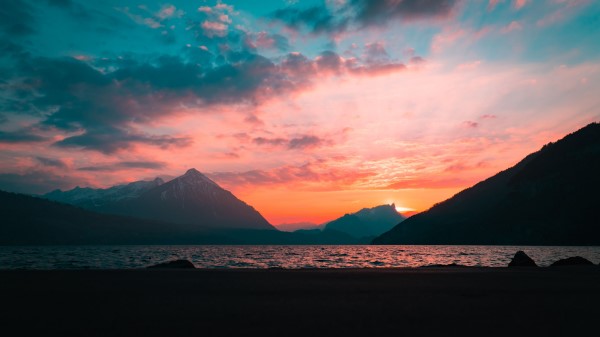 Mountains Peaks Sea Wallpaper