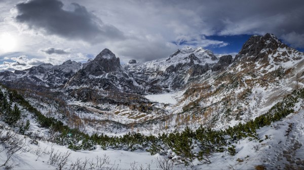 Mountains Peaks Snow Covered Image Wallpaper