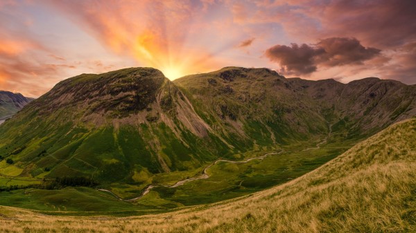 Mountains Peaks Sunset Wallpaper