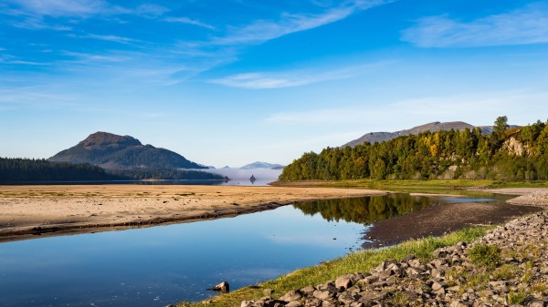 Mountains River Coast Wallpaper