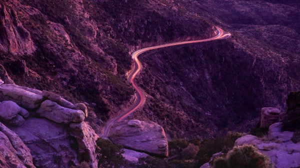 Mountains Road Night Image Wallpaper