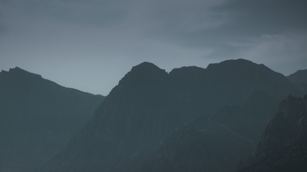 Mountains Rocks Evening Wallpaper
