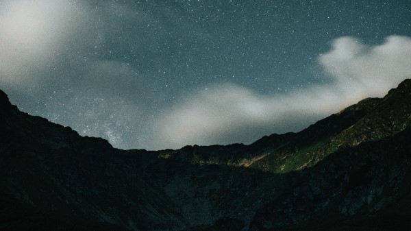 Mountains Rocks Night Image Wallpaper