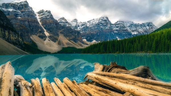 Mountains Rocks Snow Photo Wallpaper