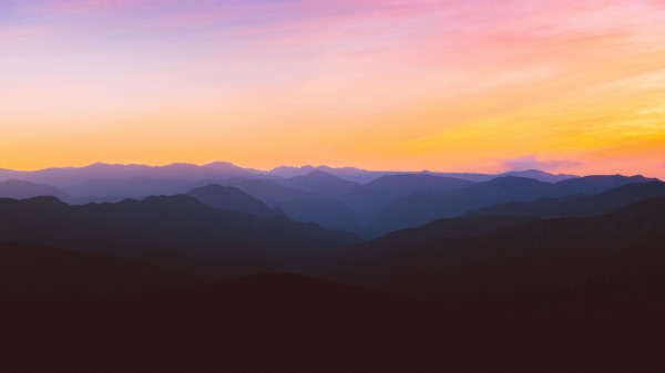 Mountains Silhouettes Sunset Wallpaper