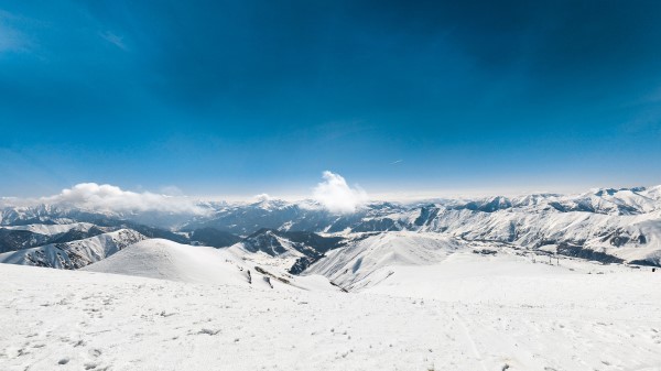Mountains Sky Snow Wallpaper