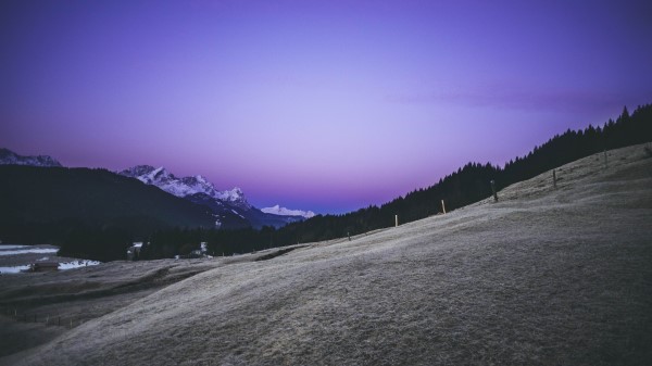 Mountains Sky Valley Hill Wallpaper