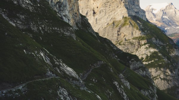 Mountains Slope Path Wallpaper