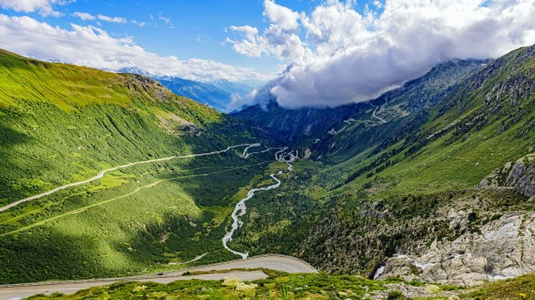 Mountains Slope Road Wallpaper