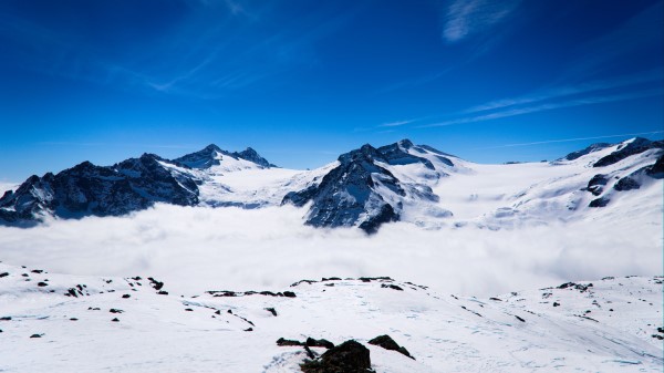 Mountains Snow Clouds Image Wallpaper