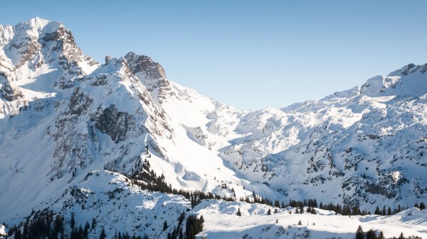 Mountains Snow Snowy Wall Wallpaper