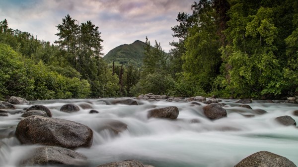 Mountains Stones River Image Wallpaper