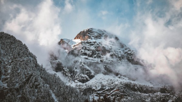 Mountains Summit Fog Clouds Wallpaper
