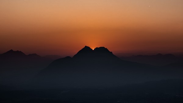 Mountains Sunset Fog Picture Wallpaper