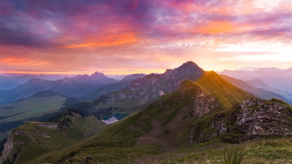 Mountains Sunset Landscape Wallpaper