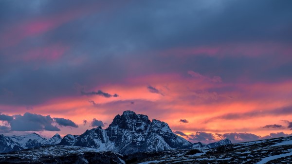 Mountains Sunset Peaks Wallpaper