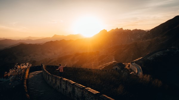 Mountains Sunset Wall Wallpaper