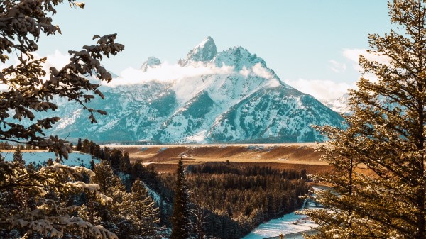 Mountains Trees Peaks Wallpaper