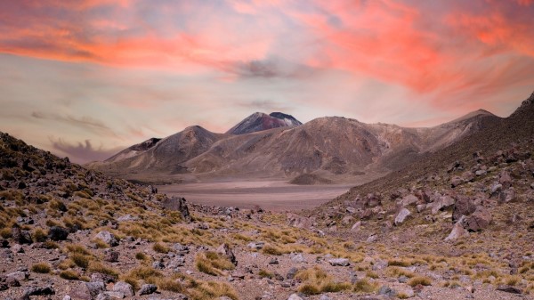 Mountains Valley Stones Wallpaper
