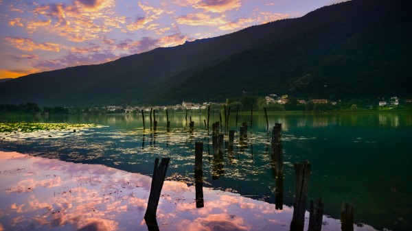 Mountains Water Clouds Wallpaper