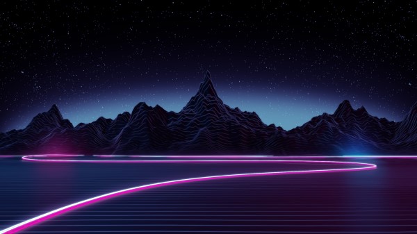 Neon Highway Digital Art Qu Wallpaper