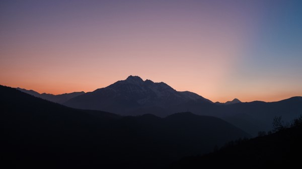 Nice Sunset Over Mountains Hf Wallpaper
