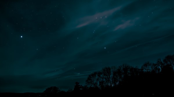 Night Sky Stars Trees Wallpaper